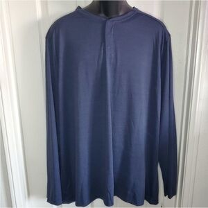 NWT George Performance Henley Shirt Long Sleeve Navy Blue Moisture Wicking
